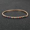 9 Pieces Multicolor Zirconia Elastic Bracelet Set Fashionable Stretch Rhinestones Handchain Jewelry for Women Girls