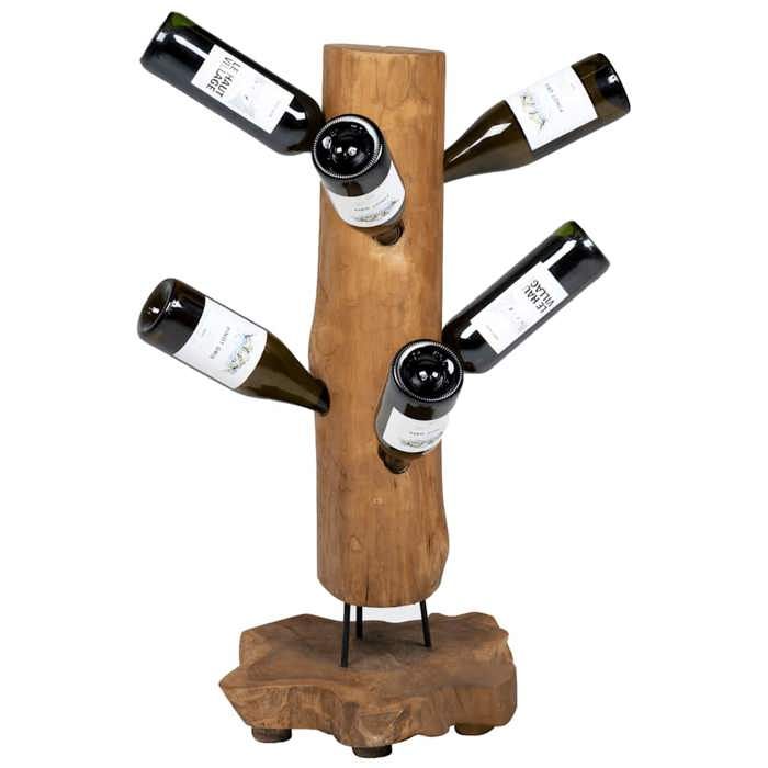 VidaXL Teck Massif Casier à Bouteilles pour 8 Bouteilles Organisateur de Bouteilles Support Range Bouteille Casier à Vin 288812