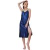Women's Summer Sexy Cross-Strap Slip Nightdress Solid Color Glossy Satin Backless Loungewear Mid-Length Cami Dress