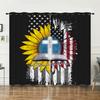 Curtains Sunflower Plant Bedroom Curtains Digital Printing Blackout Curtains No Punching