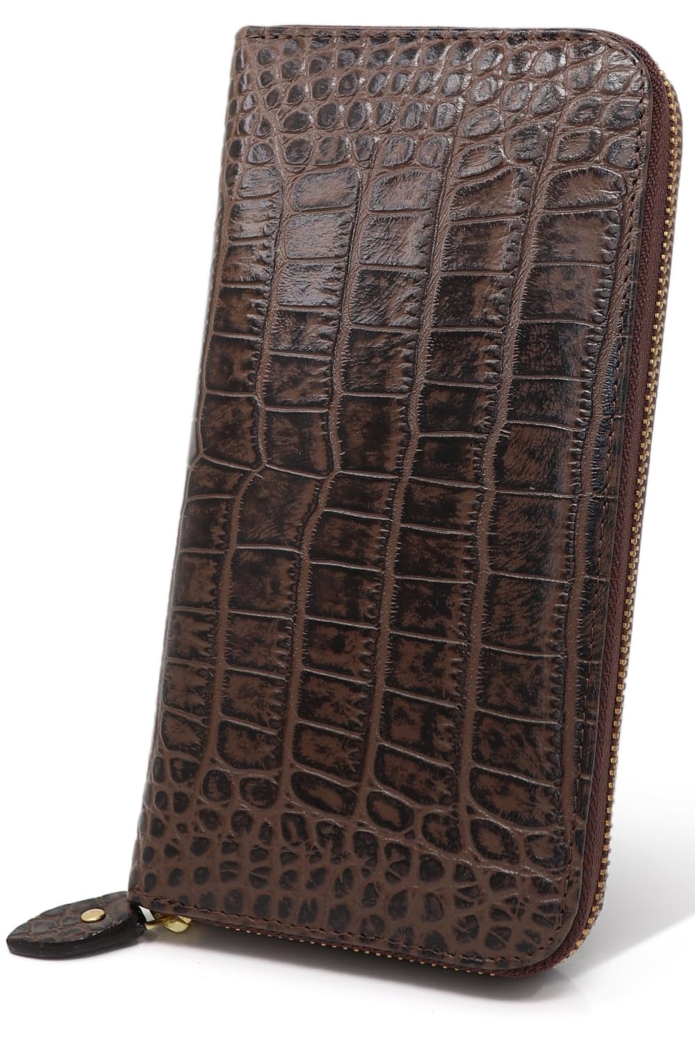 

Crocodile Long Wallet by a Feng Shui Cowhide Embossed Wallet Good Money [LEZOPHIS] [Supervised Master] Luck, Luck, Women s, Men s (Dark Brown)