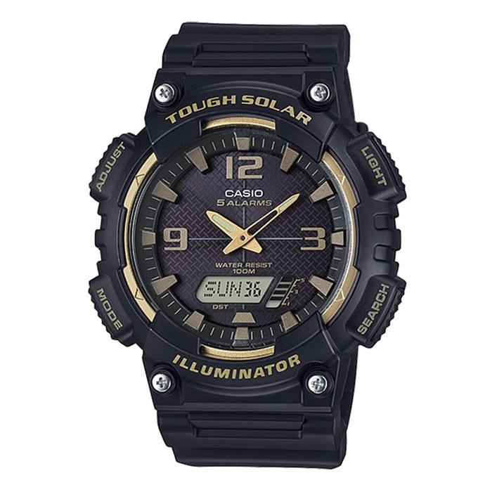 [Casio] AQ-S810 Series Tough Solar Analog-Digital Quartz Watch (Black x Gold AQ-S810W-1A3V)