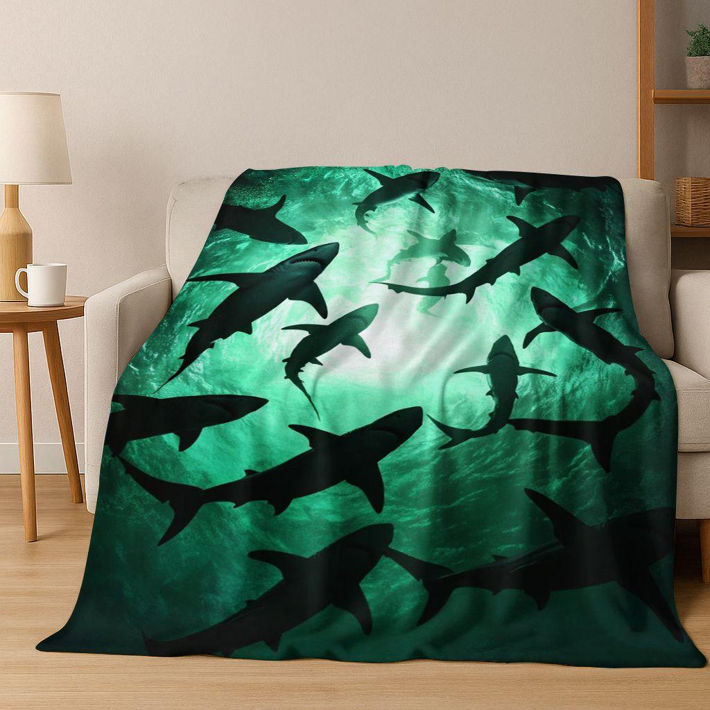 26 Style Underwater World Sea Dolphin Turtle Coral Art Flannel Blanket,Cozy Soft Throw Blanket for Home Bedroom Bed Sofa Kids