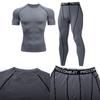 2 stücke männer Compression Sportswear Anzug GYM Enge Sport Yoga Sets Training Jogging MMA Fitness Kleidung Trainingsanzug Hosen Sporting