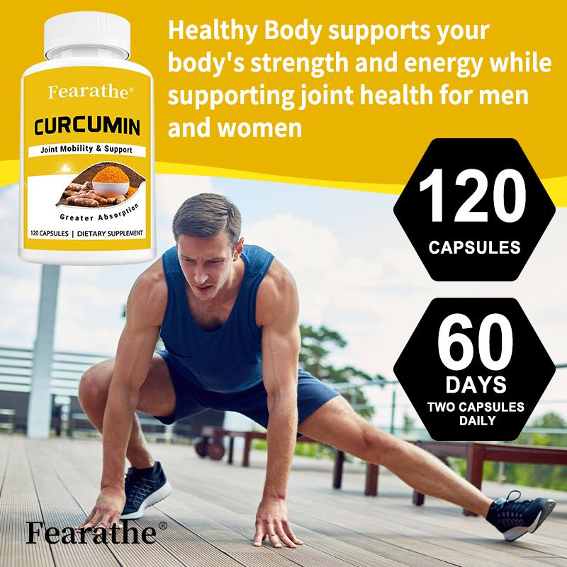 Curcumin Capsules Turmeric Extract with High Absorption Rate Maintain Joint Health120 Capsules of Dietary Supplement