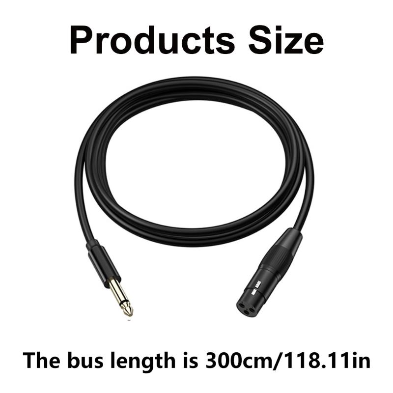 6.35mm (1/4inch) to 3Pin Cable Male to Female Balanced Shielded 3Pin to 6.35mm Cord Profesional Stereo Cable