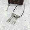 Fashion Necklace Accessories Bohemian Jewelry Miao Silver Sapphire Silver Flower Natural Chalcedony Short Clavicle Necklace