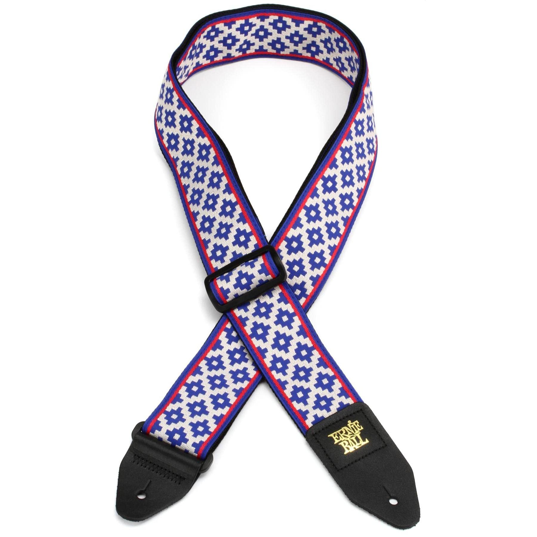 【Оригинал】 Ernie Ball 5336 Гитаный ремень Jacquard Strap Blue Crux Жаккардовый ремень Blue Crux