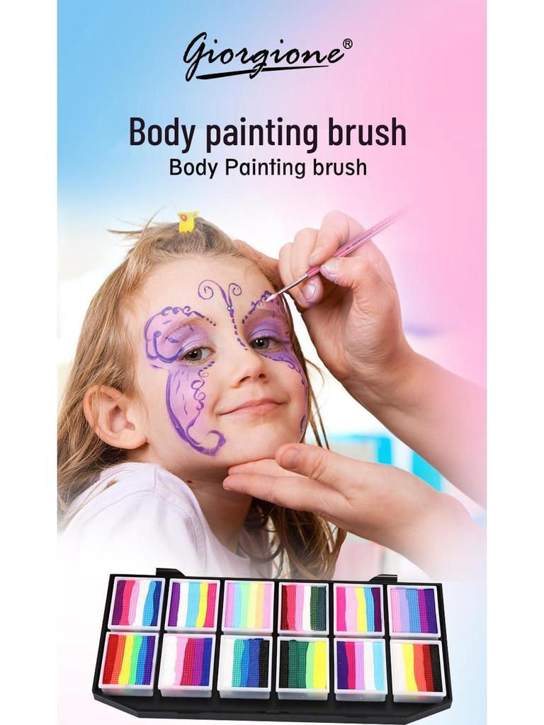 Giorgione 17-Piece Embossed Face & Body Paint Brush Set for Kids