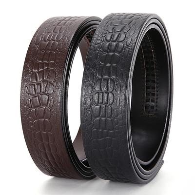 Herren Ledergürtel Erste Schicht Krokodilmuster Kopfloser Gürtel Antiker Gürtelstreifen