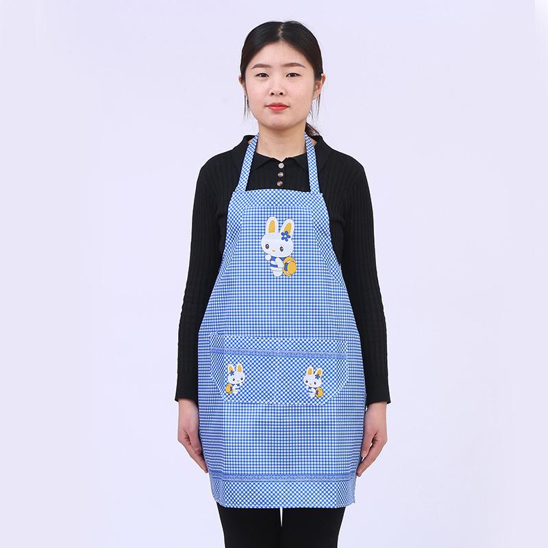 Cute Little Rabbit Print Apron With Waterproof Fabric And Front Pocket Perfect For Home Kitchen Cooking Baking