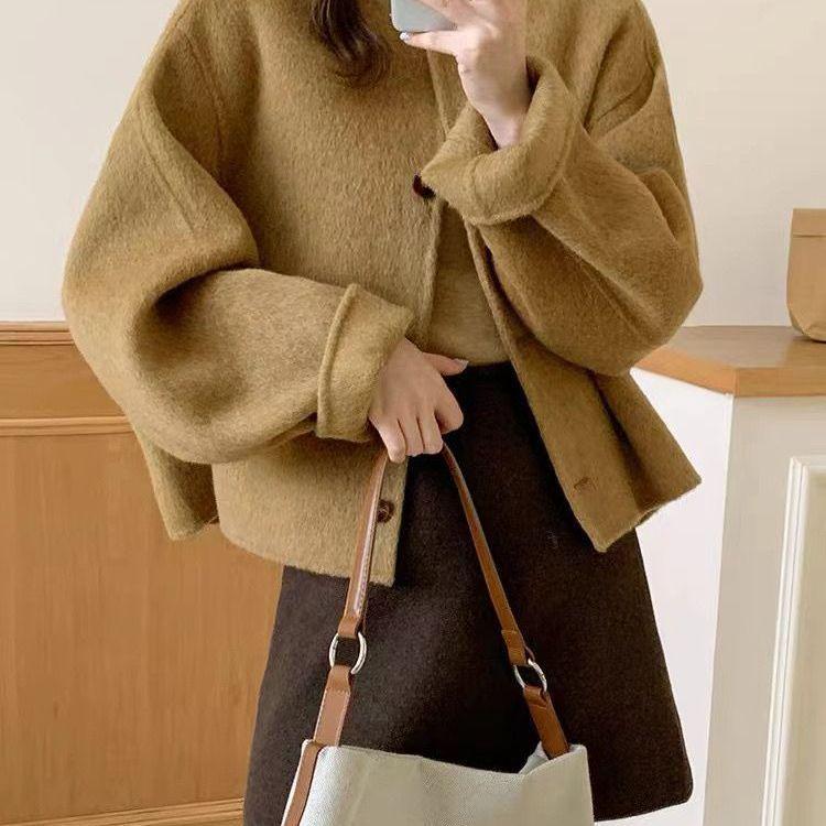 2025 Autumn/Winter Korean Style Versatile Short Woolen Coat for Women