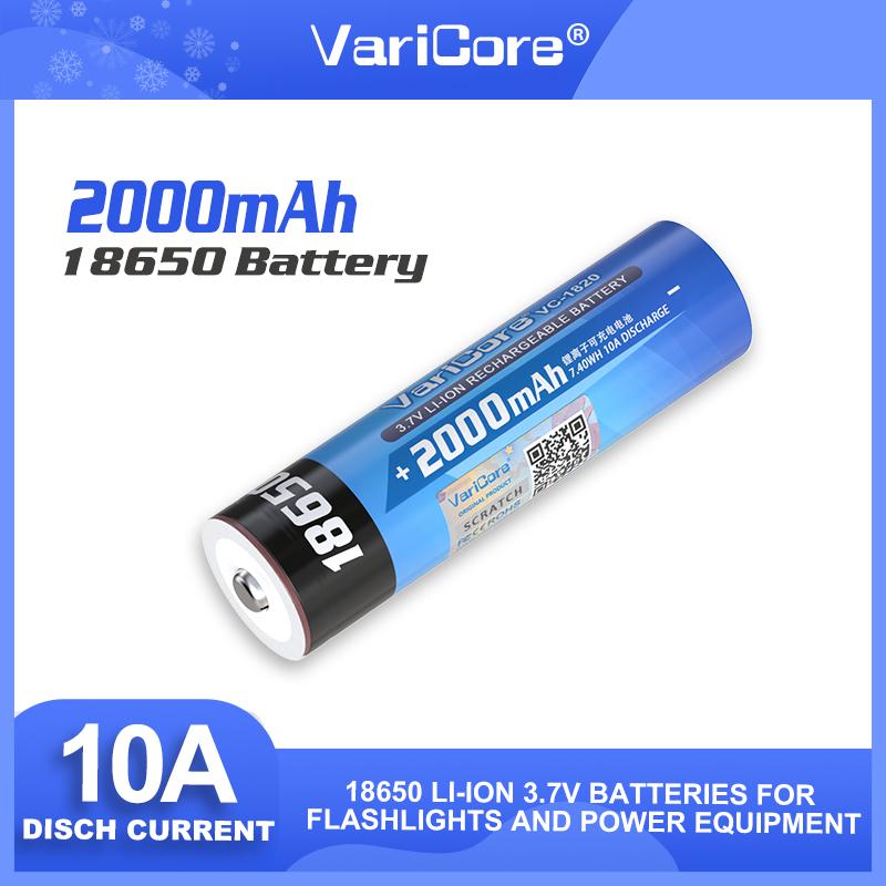 VariCore VC-1820 18650 2000mAh 3.7V Power Rechargeable Lithium Battery  for Electric Tools+DIY Pointed