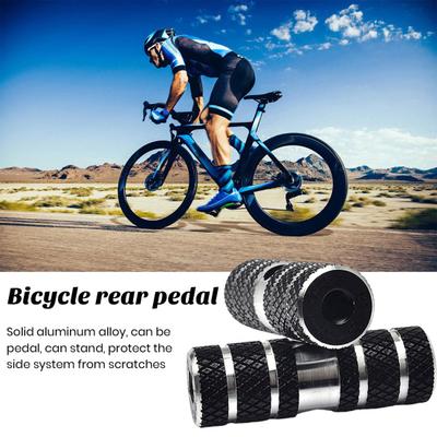 2 Stück Aluminiumlegierung Fahrradrasten Fußpedale Rücksitzständer Fußstütze Anti-Rutsch-Stunt-Pedal für BMX Mountain Road Fahrrad Radfahren Zubehör