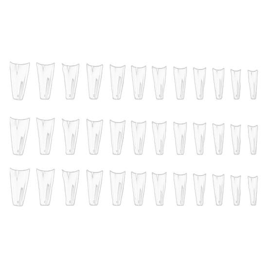 240Pcs/Box Fake Ultra-thin No Trimmable Carving Grinding Nail Traceless DIY Frosted Small Trapezoid Half-paste Extend