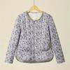 Winter Outer Wear Small Cotton-padded Jacket with Floral Lining for Women, Warm Cotton-padded Tops