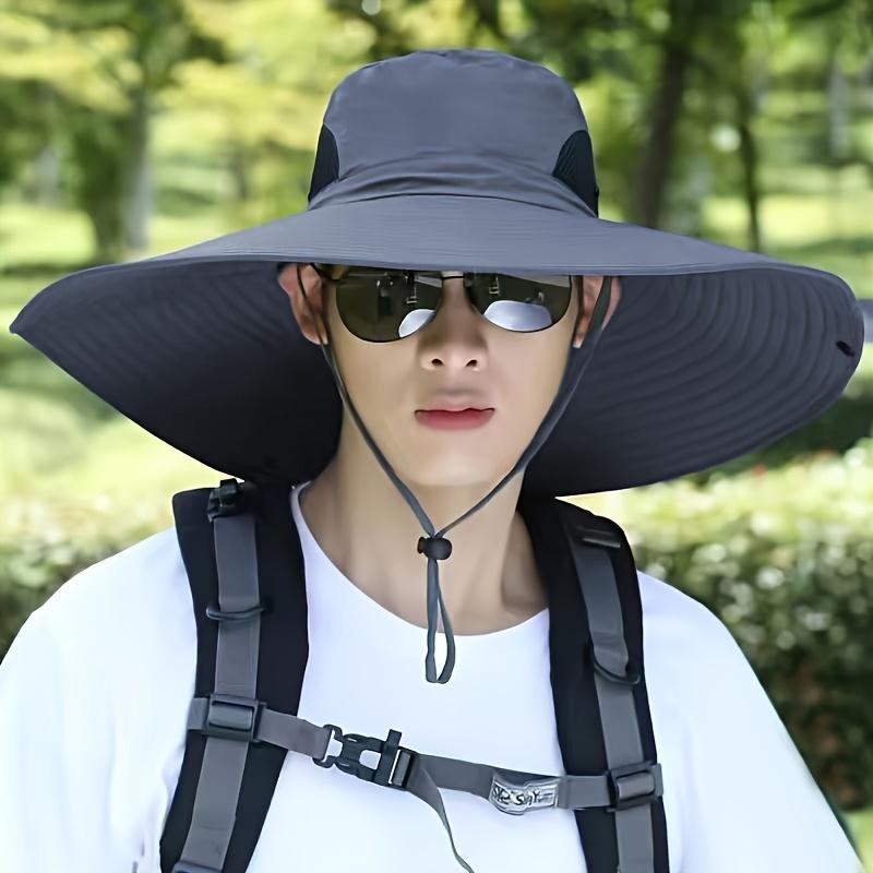 Summer Fishing Hat Breathable UV Protection Large Brim Hiking Cap Men Women Foldable Elastic Outdoor Beach Travel Sun Hat
