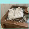 Fashion Pu Chain Strap Bucket Bag For Women With Wrinkled Surface And Compact Size