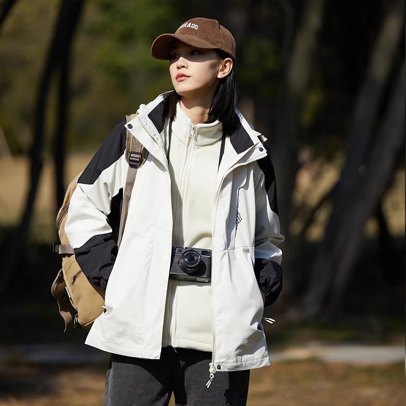 Mountain Couple Jacket Men's and Women's Three-in-one Removable Two-piece Set Custom Windproof and Waterproof Outdoor Trendy Jacket