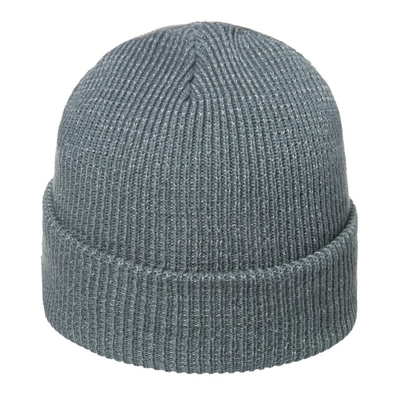 Glowing Silk Knitted Hat Night Reflective Knitted Pullover Hat Fashion Trend Winter Hat Korean Version for Men and Women