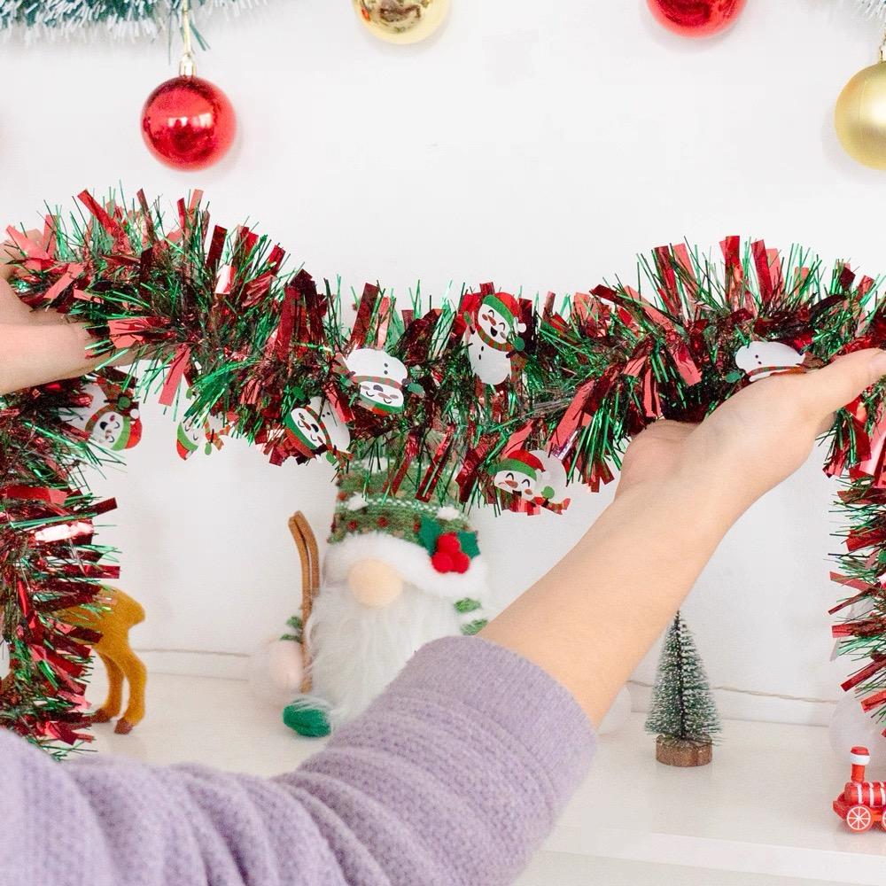 Christmas Red and Green Snowman Wreath Christmas Tree Decoration Bar Tabletop Decoration Party Home Staircase Decoration Props