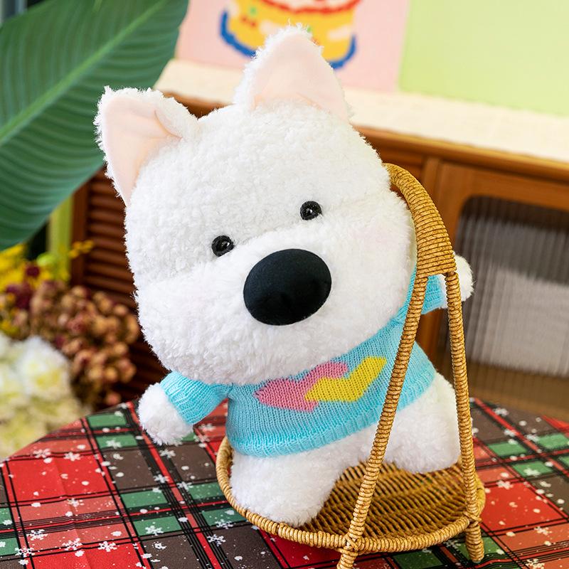 Cute Sweater Style West Highland Dog Plush Toy Wedding Sprinkler Confession Doll Children's Birthday Gift Claw Machine