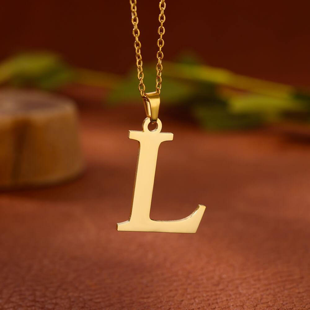 Elegant Initial Letter Stainless Steel Necklace Women Gold Color Alphabet Pendant Necklaces Vintage Waterproof Zircon Gifts