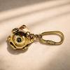 Brass Diving Helmet Keychain: Nautical Steampunk Mini Charm, Handmade Key Ring