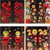 Cartoon Window Grilles Stickers Snake Pattern Glass Door Stickers  Lunar New Year
