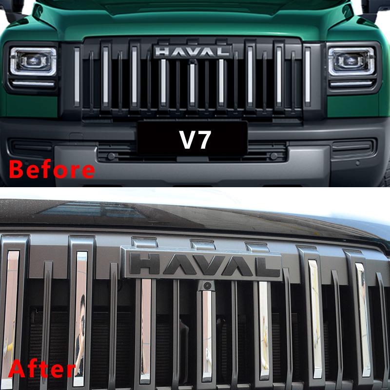 Car Black Logo Emblems For Haval V7 / Raptor Front Network Trunk Rear Sticker Body Decal Decoration Car Accessories