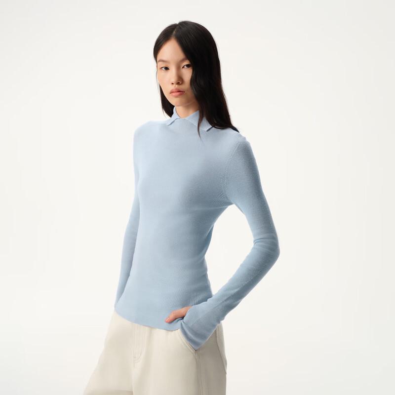 Broadcast Women's Slim-Fit Polo Collar Wool Pullover Sweater