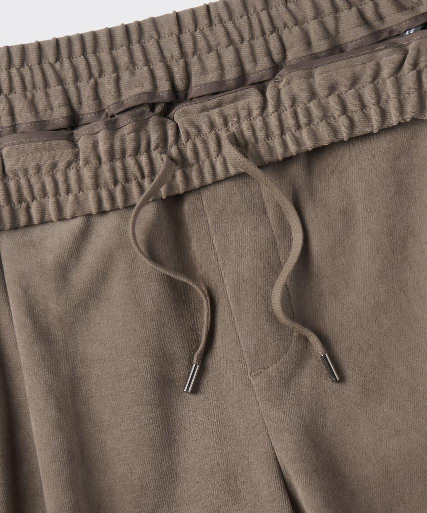 MUSINSA STANDARD Brushed One-Pleat Wide Elastic Pants [Brown]