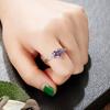 Purple Heart Cubic Zirconia Rings for Women Unique Wedding Engagement Accessories Fancy Lady Gift Romantic Trendy Jewelry