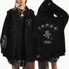 Women's Zip Up Hoodies Teen Girls Letter Printing Sweatshirt Clothing Casual Drawstring Jacket With Pockets