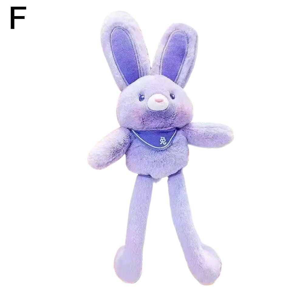 Pull Up Rabbit Plush Toy Soft Stuffed Bunny Keychain Cute Hanging Decor Stress Relief Schoolbag Pendant Gift For Kids 30Cm