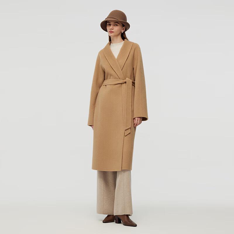 GOELIA Women's Camel Wool Robe Coat