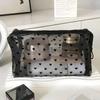 Women Cosmetic Pouch Toilet Storage Bag Ladies Toiletry Lipstick Key Coin Organizer Bags Purse Heart Transparent Mesh Makeup Bag