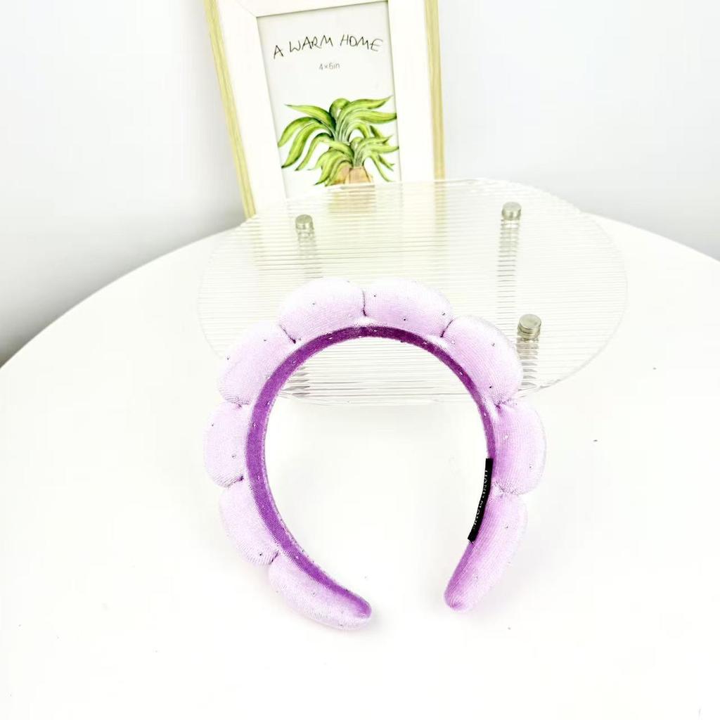 Women's Cute Blue Cloud Headband - Wide, High Skull Top for Face Washing