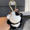 Mink Fur Bear Pendant Keychain For Women Bag Key Chain Pendant Keyrinngs Luxury Decoration Jewelry Bag Hanging Accessories Gifts