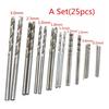 25 stk Mini Micro spiralbor 0,5 mm-3 mm m/ håndbor i aluminium nøkkelfri chuck