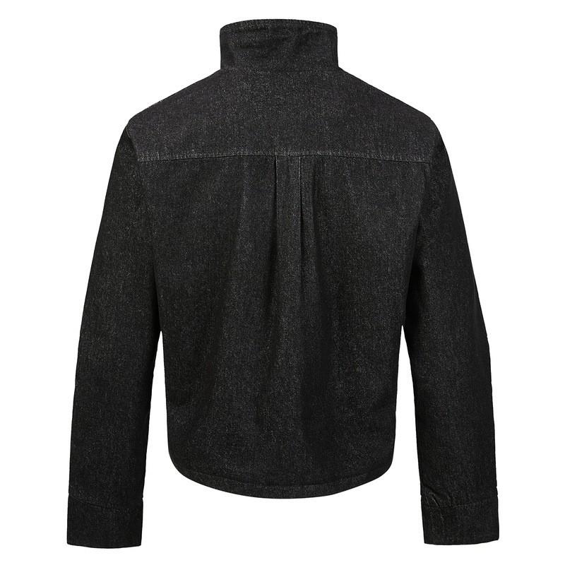 Mens Oversized Denim Jacket Turn-down Collar Single-breasted Casual Outerwear Fall Season