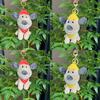 Lovable Small Plush Dog Accessory Cute Keychain Toy With Colorful Bead Chains