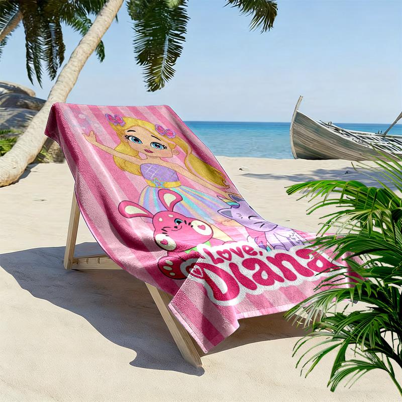 Love, Diana 2D Flat Print Beach Towel, Large Soft Quick Dry Towel for Beach Camping SwimmingXSTJ0915161