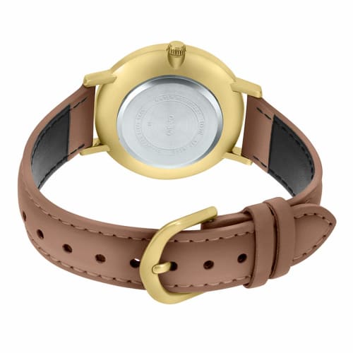 Casio MTP-VT01GL-5B Men's Minimalist Gold-Tone Brown Leather Band Burgundy Dial Three-Hand Analog Watch, Blue, One Size, Analog Watch, Quartz Movement