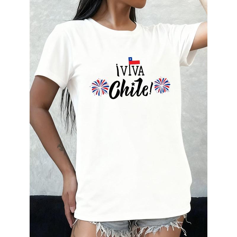 

Вива Чили! Женская футболка Chilean Pride Comfort Colors Белая Модная Летняя Футболка, Повседневная Одежда для Выходных Летом и Осенью S белый