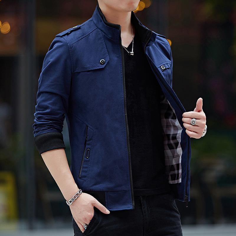 

Мужская куртка из хлопка в корейском стиле — модный тренд осени L синий