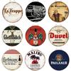 Lemn Vintage Decorativ Bere Rotund Semn din Lemn Decor de Perete Artă Placă Agățată pentru Bar Club Man Cave Acasă Agățat de Perete Decor din Lemn pentru Ușă, Perete, Acasă