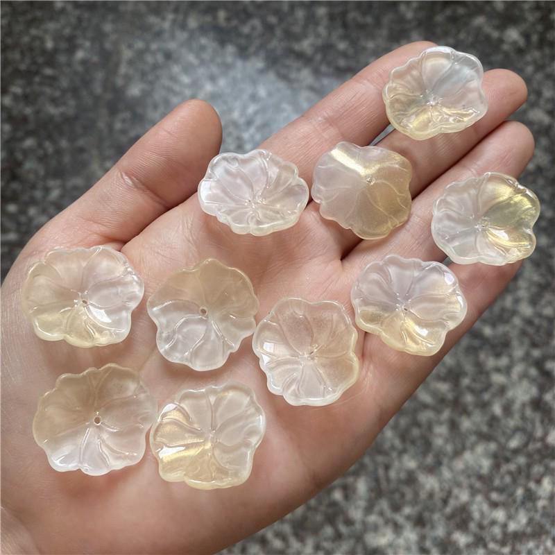 10-Piece Set: 22x24mm 3D Lotus Leaf DIY Hairpin Material for Ancient Style Jade Hairpins