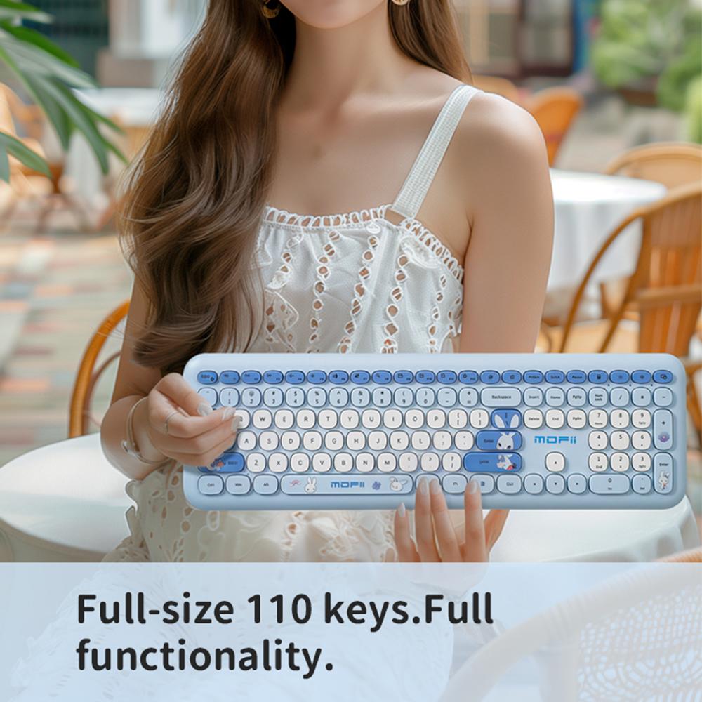 Mofii Wireless Keyboard and Mouse Set 110Key Full Size UltraSlim 2.4GHz 1200 Movement Speed USB