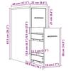 VidaXL Armoire de salle de bain étroite avec roulettes chêne marron, armoire de salle de bain haute, rangement de salle de 855283